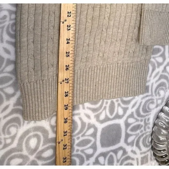 Izod 100% Cotton Beige V-Neck Cable Knit Sweater, NWT, Mens XL, $65 Retail - Picture 14 of 14